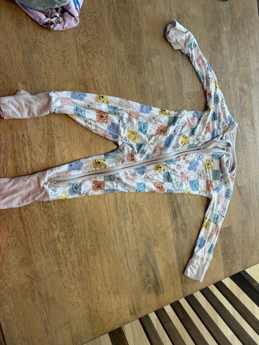 Little Sleepies Pastel Multicolor Bear Print Footed One-Piece Pajamas